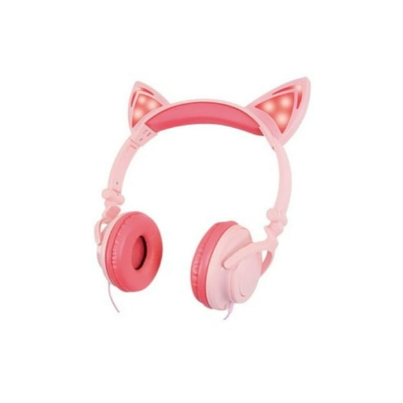 Audífonos Infantiles Misik MH660 Gato Luces LED Alámbricos Hi-Fi