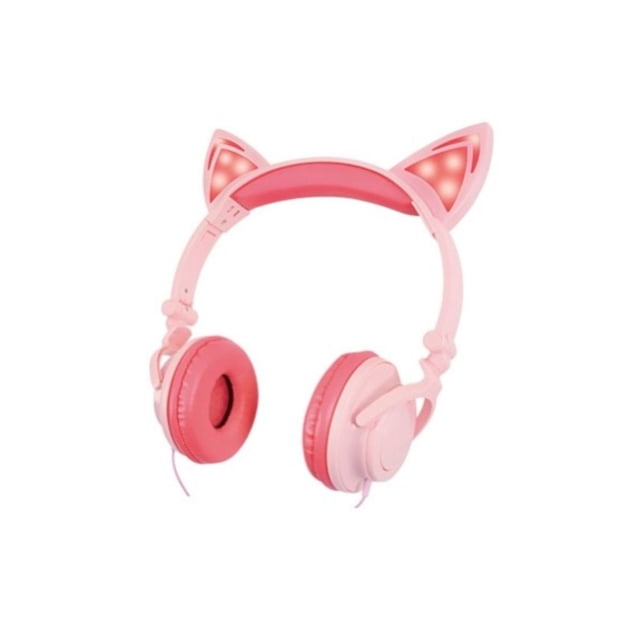 Audífonos Infantiles Misik MH660 Gato Luces LED Alámbricos Hi-Fi