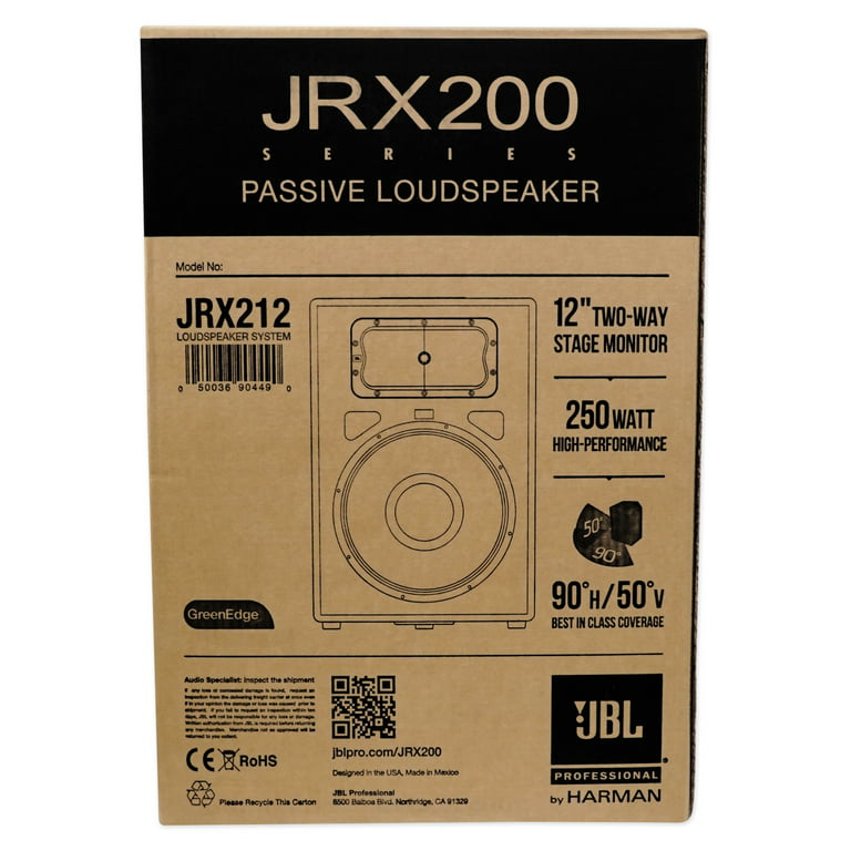 2 JBL JRX212 1000 Watt 12 DJ PA Speakers Monitors+ 2)Stands+2)Cables+Carry  Case - Rockville Audio