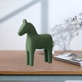 thumbnail image 3 of Elodie Petite Statue de Cheval en Bois Figurines pour Bureau Bureau Table Basse Vert, 3 of 8