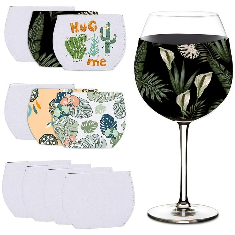 10x Pack of Sublimation Wine Glass Cooler, Sublimation Blank Wine