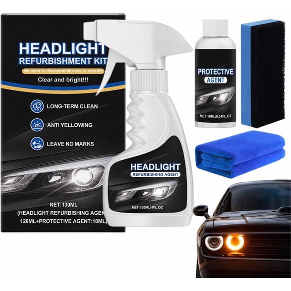 Q4 Headlight Restoration,Diminishty Headlight Cleaner,Clear Coating Polish Refurbisher for Cloudy/Yellowed Headlights,for All Cars