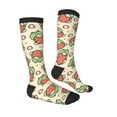 thumbnail image 3 of Fotbe Frog Hold Strawberry print Women's Men's Novelty Crew Socks Cotton Socks Knee High Socks for Walking,Running,Nurses,Pregnancy, 3 of 9
