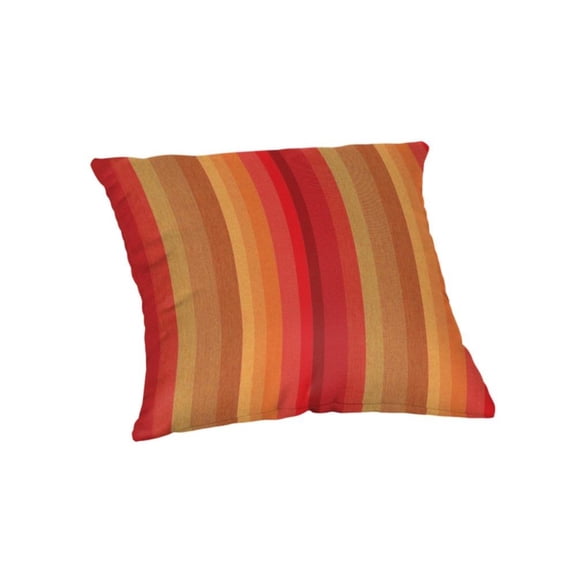 Casual Cushion Stripe Sunbrella® Fabric 1-Piece Outdoor Throw Pillow, 15"W x 15"L, Astoria Sunset