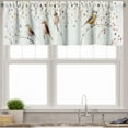 thumbnail image 3 of Ambesonne Bird Print Valance & Curtain 3 Pcs Set, Fall Branches Polka Dots, 55"x30", Pastel Brown Purpleblue, 3 of 7