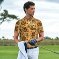 thumbnail image 2 of Kdxio Vintag Ancient Sailboats Print Men's Short Sleeve Polo Shirt,Midweight Men's Shirt, 2 of 6