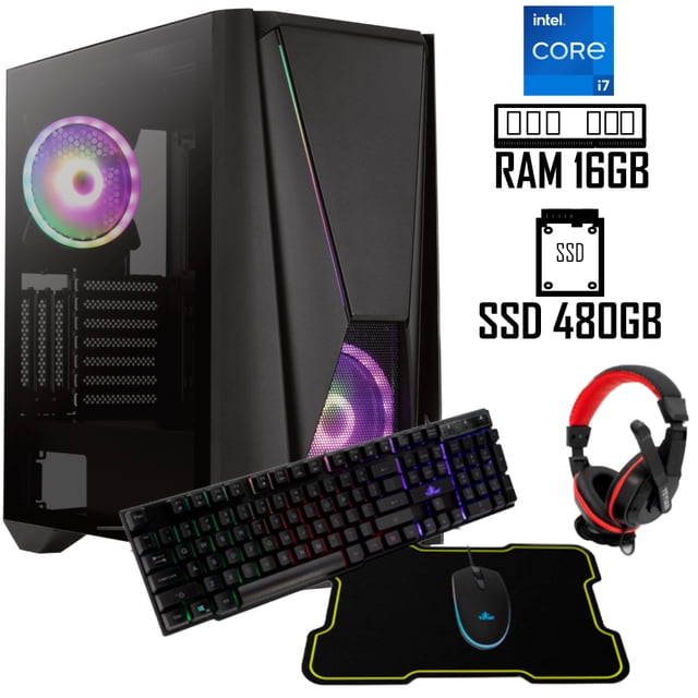 PC gamer i7 12700 Intel SSD 480GB RAM 16GB kit gamer 500W 80+