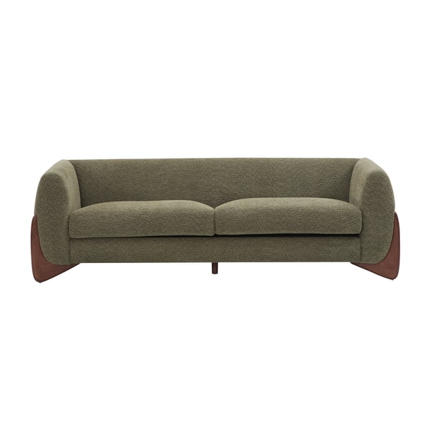 Canapé en Bouclé Sherpa de 82,75 Po, Vert Olive
