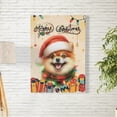 thumbnail image 2 of Merry Christmas Santa Pomeranian Scarf Twinkling Lights Xmas Holiday Vertical Matte Canvas Poster Pom Dog Lover Gifts Wall Art Home Decor - 00022, 2 of 5