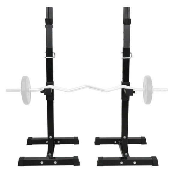 ZenSports S01-1215-G2D Black Steel Squat Rack Adjustable Barbell Free-press Bench, Black 550 lb