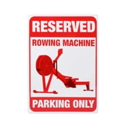 Rowing Machine Parking Only Embossed Tin Sign (Red)