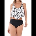 thumbnail image 1 of Traje de Baño de Bikini con Volantes para Mujer, Parte Inferior de Cintura Alta, Talla Grande, Tankini. XL, 1 of 8