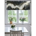 thumbnail image 3 of Curtain Valance for Windows,Gray Gradient Marble Gold Stripe Kitchen Valances Rod Pocket Short Curtains,Luxury Modern Art Window Treatment Panel for Bedroom Bathroom 42"x18", 3 of 7