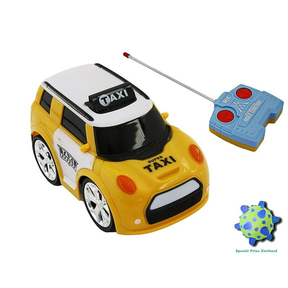 Bezrat My Easy RC Yellow Taxi Racing Cars Remote Control with Music, Lighting Toys. 5 AA BATTERIES REQUIRED (colors may vary) FREE GIFT INCLUDED