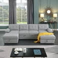 thumbnail image 2 of Allan Upholstered Sleeper Sectional Sofa Light Gray, 2 of 5