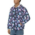 thumbnail image 3 of Naloa flower Skull in starry sky Men’s Hoodies, Zip up Hoodie, Sweatshirts,Hoodies for Men Sizes S-3XL-Large, 3 of 5