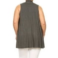 thumbnail image 4 of Women's Plus Size Open Front Sleeveless Vest Loose Fit Casual Solid Office Wear, 4 of 4