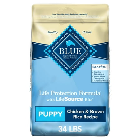 UPC: 0840243144570 | Blue Buffalo Life Protection Formula Chicken and Brown Rice Dry Dog Food for Puppies Whole Grain 34 lb. Bag