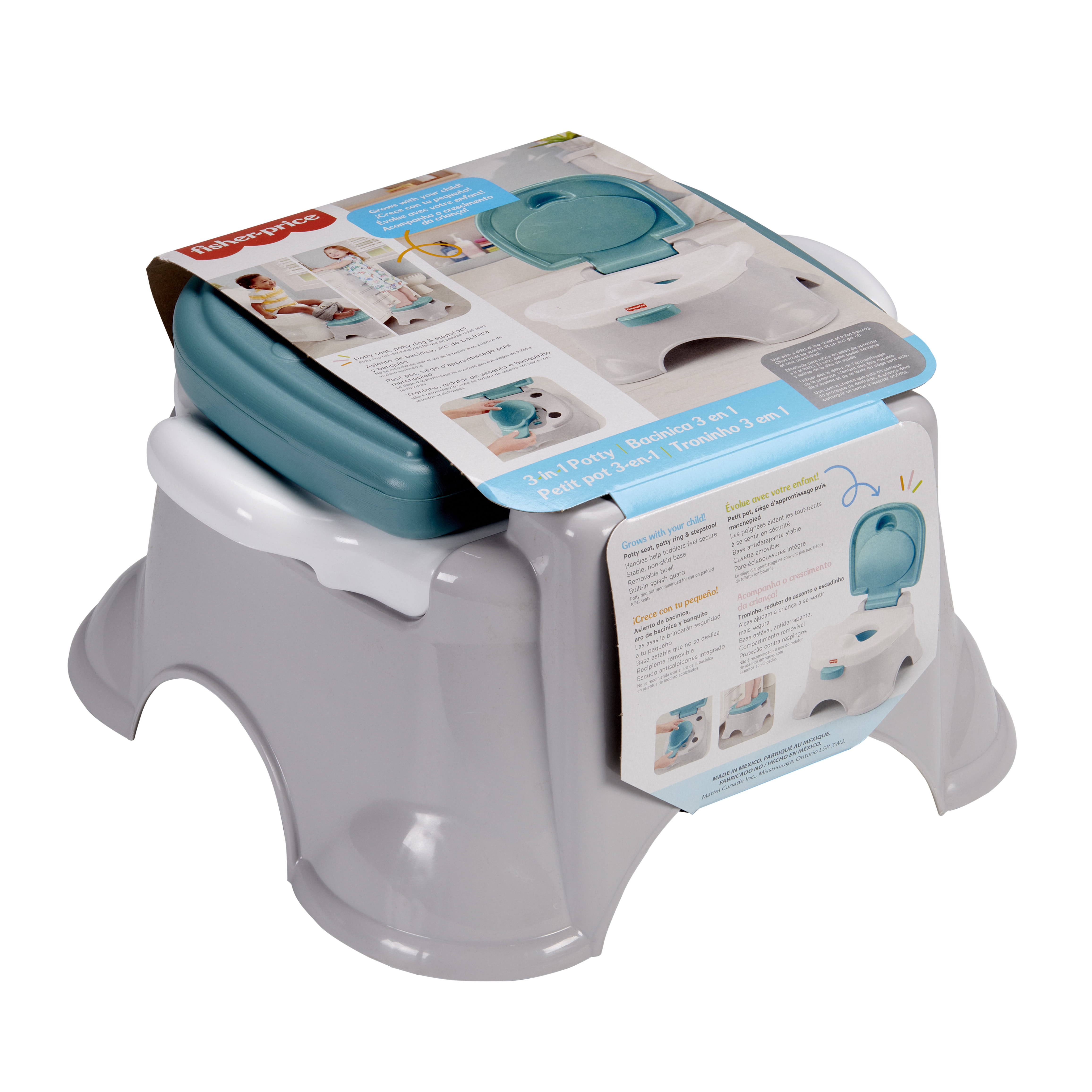 Fisher-Price 3-in-1 Toddler Potty Training Toilet, Ring, and Stepstool, Children Ages 18 Months +