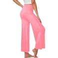 thumbnail image 2 of Hilenly High Waist Yoga Pants for Women Wide Leg Flowy Palazzo Pants Loose Comfy Pilates Trousers, 2 of 5
