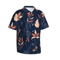 thumbnail image 2 of Daiia Autumn Leaves With Blue Hawaiian Shirt for Men Gentle Cotton Regular Short Sleeve Casual-Small, 2 of 9