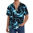 thumbnail image 1 of Fotbe Lightning Camisa Estampada de Manga Corta para Hombre, Casual de Verano, Estilo Playero, Sin Arrugas-XX-Large, 1 of 5