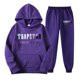 thumbnail image 1 of Venta de liquidación Chándal deportivo con capucha para mujer, ropa unisex de dos piezas para correr, jersey de manga larga, sudadera con capucha + conjunto de pantalones de chándal Púrpura M, 1 of 2