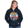 thumbnail image 3 of Classic Retro Video Game Mega Man Unisex Plus Size Zip Hoodie Brisco Brands 2X, 3 of 5
