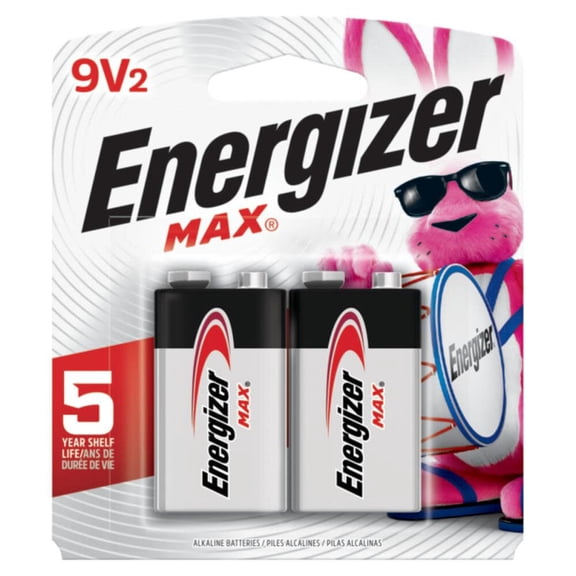 Energizer MAX (2 pack), 9 Volt Batteries
