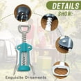 thumbnail image 3 of FACEGA Wine Opener Zinc Alloy Simple Wing Grip Corkscrew Wine Opener Locking Mechanism Wine Bottle Opener Blue, 3 of 7