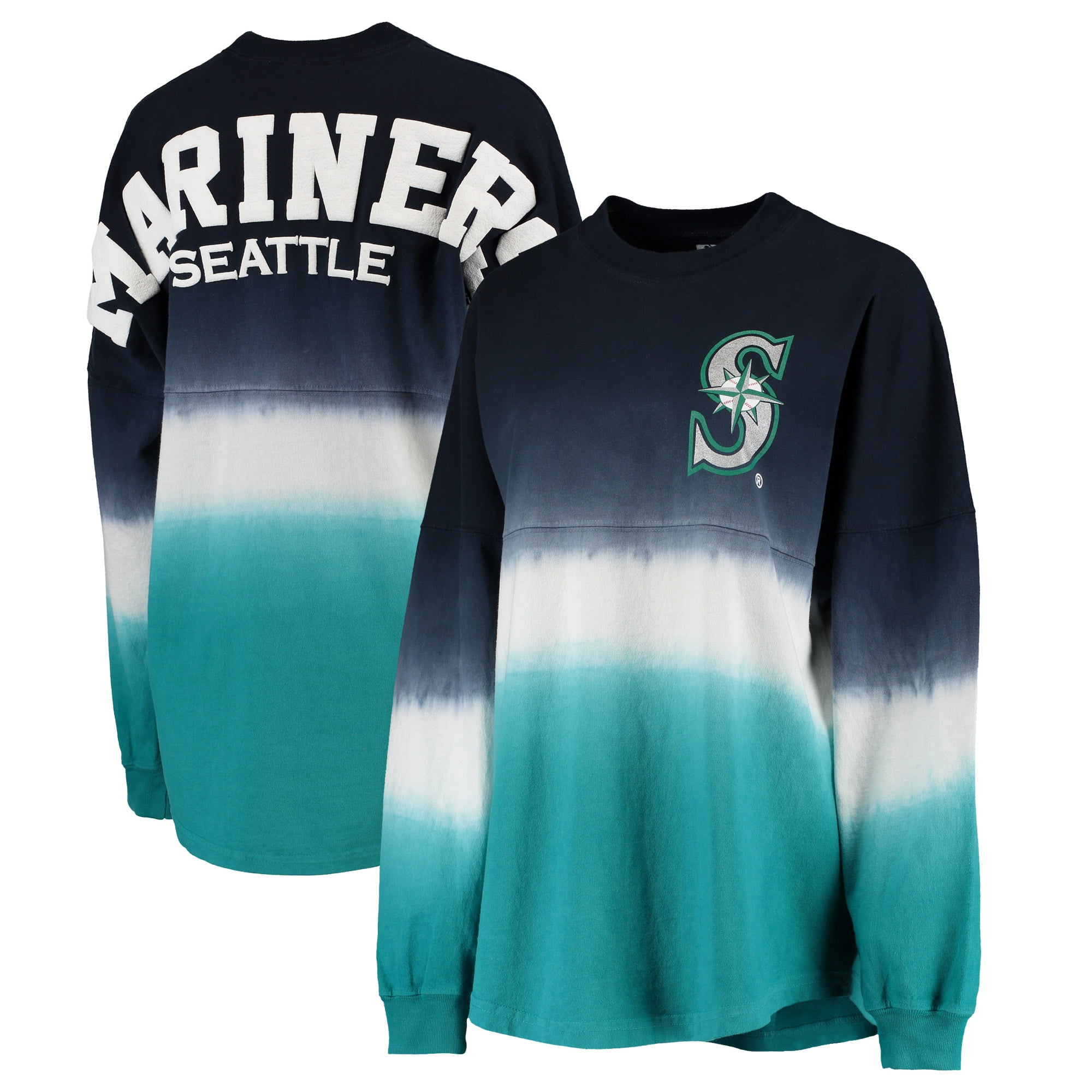 Seattle Mariners Women's Oversized Long Sleeve Ombre Spirit Jersey T ...