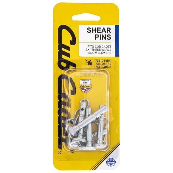 CUB CADET 490-241-C062 Shear Pin Set Kit 3X 24"-34" Max Pro Trac Snow Throwers