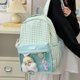 thumbnail image 5 of Con accesorios accesorios mochila ins nicho versión japonesa coreana mochila para estudiantes escuela primaria mochila pequeña a cuadros 2024 nueva 6222-PZ20240718015057 Verde, 5 of 9
