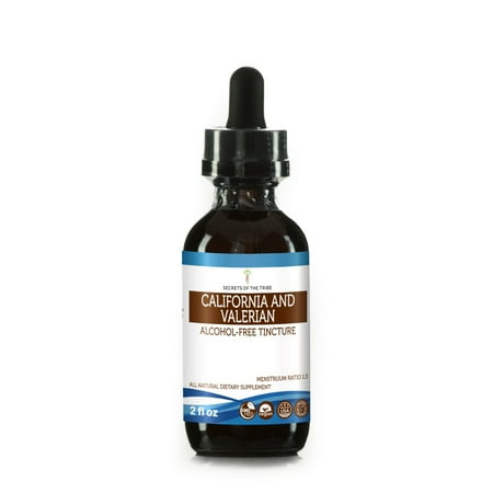 Poppy Tincture California and Valerian Tincture Alcohol-FREE Extract, Organic California Poppy Eschscholzia Californica, Valerian Valeriana Officinalis Relaxation 2 oz ()