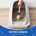 thumbnail image 4 of Gianna Extra Large Stainless Steel Cat Litter Box with Lid, High Wall Enclosure, Non-Stick and Leak-Proof Metal Tray, Easy to Clean, Light Gary, 4 of 5