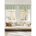 thumbnail image 3 of Sage Green Linen Key Design Window Valance, Geometric Back Pattern 2 Pack Decorative Curtain for Small Windows, Light Filtering Valance with 3” Rod Pocket, 54"W x 18"L, 3 of 9