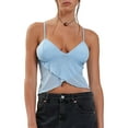 thumbnail image 1 of Lucakuins, camisolas de Color sólido/estampado para mujer, tirantes finos, cuello en V, sin mangas, camisetas sin mangas con tirantes, chalecos sin espalda de verano, Tops cortos Lucakuins  moda, 1 of 3