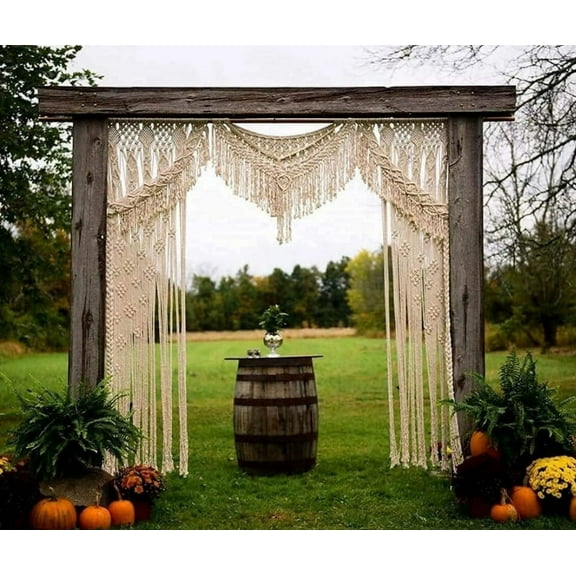 Bohemian Macrame Wedding Backdrop Decor Boho Chic Macrame Wall Hanging Style Macrame Tapestry Macrame Curtain & Macrame Arch