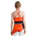 thumbnail image 2 of CHICTRY Robe de Patinage Artistique pour Filles, Bretelles Spaghetti, Jupe de Ballet, Orange Fluorescent 12, 2 of 7
