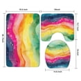 thumbnail image 3 of Colorful Tie Dye Wave Pattern Bathroom Rugs Sets 3 Piece,Toilet Cover Set,Absorbent Non Slip Bathroom Mats Sets with U-Shaped Contour Rug Toilet Rug Set, 3 of 5