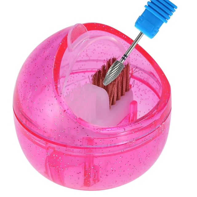 Mini Cabezal de Taladro para Dectorame de Umas, Cepillo de Doble Limpieza, Estuche para Limpieza de Polvo, Herramienta de Manicura para Pulir, ABS Material, Tamaaña Portátil