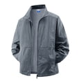 thumbnail image 3 of Stand Collar Women's Long Jacket Wind Resistant Button Front Hooded Coat for Outdoor, 3 of 7