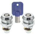thumbnail image 1 of 2pcs 17mm Arcade Machine Cash Door Tool Box Tubular Cam Locks with 1pc Key, 1 of 1