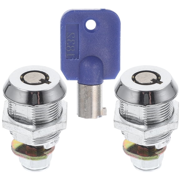 Milisten 2pcs 17mm Arcade Machine Cash Door Tool Box Tubular Cam Locks with 1pc Key