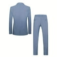thumbnail image 3 of i.Finelong Men's Light Blue-Gray 3-Piece Suit Set - Smart Casual Business Gathering/Evening Event Outfit (Jacket+Vest+Pants), 3 of 7