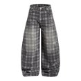 thumbnail image 6 of adaychics Plaid Wide Leg Pants for Women Wide Leg Vintage Baggy Trousers with Pockets Unisex Lounge Pants Streetwear, 6 of 9