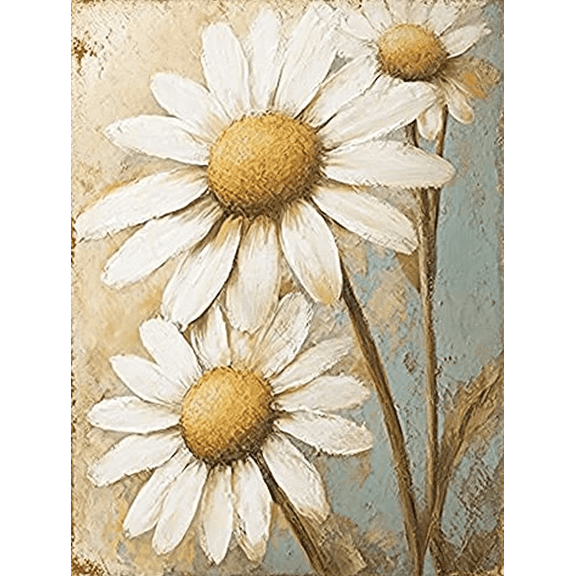 Daisy Flowers Floral Art Decoration Painting/Canvas Art， Suitable for Decorating Living Room， Bedroom， Kitchen， Bathroom， Dining Room， Office and Hallway Walls， Farmhouse Decor，172