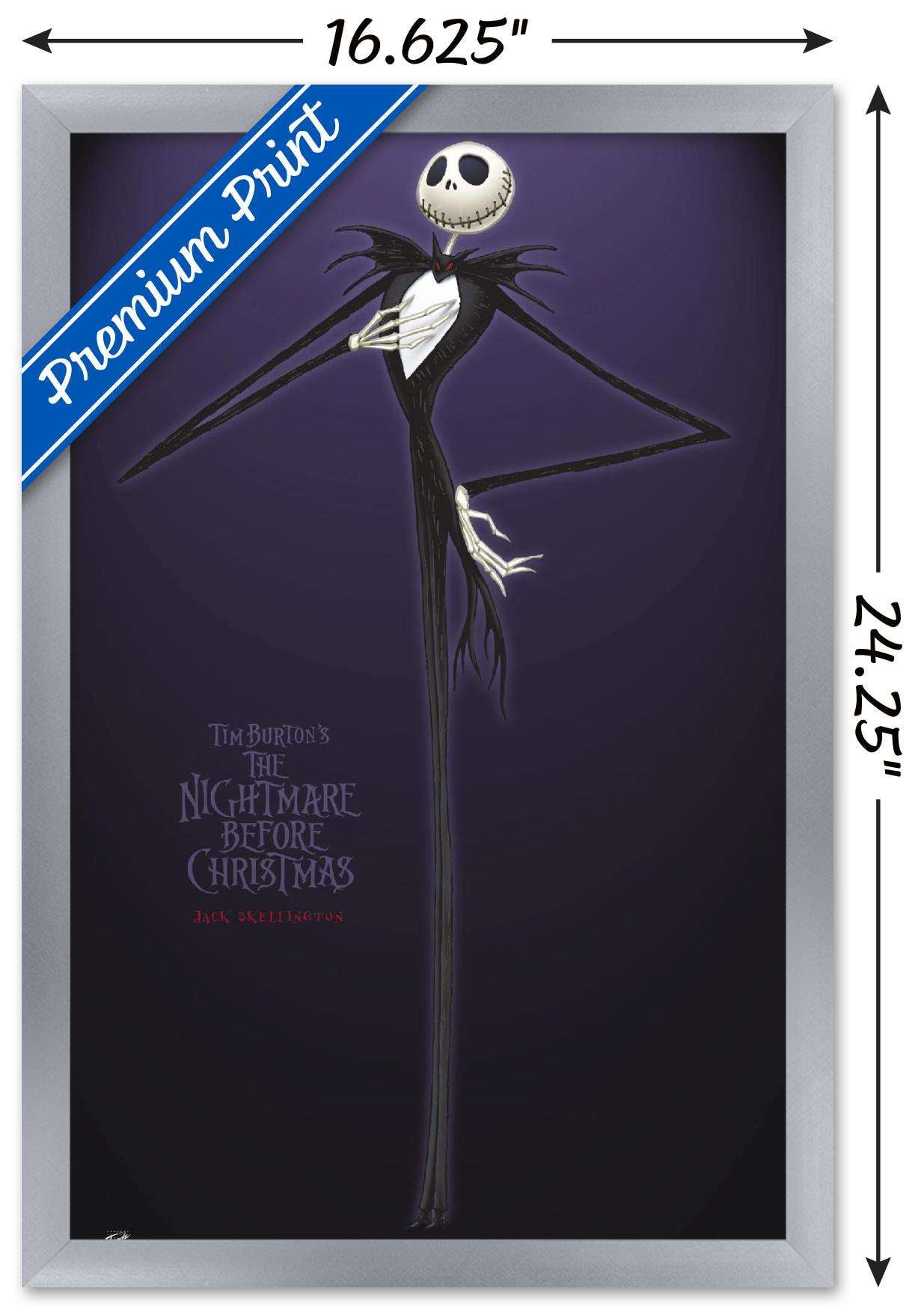 Disney Tim Burton's The Nightmare Before Christmas - Jack Wall Poster, 14.725" x 22.375", Framed