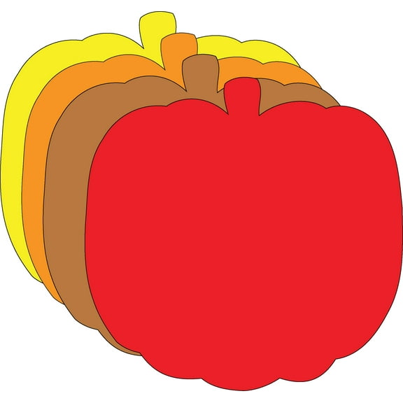 SHAPES ETC.  Fall Thanksgiving Pumpkin Large Assorted Color Cut-Outs - 5.5in