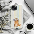 thumbnail image 6 of Cute Orange Cat with Fish Glasses Phone Case, Playful Pastel Striped Artistic iPhone Cover, Fun and Unique Cat Lover Protective Case for iPhone 17 16 15 14 13 12 11 Pro Plus Mini, 6 of 6